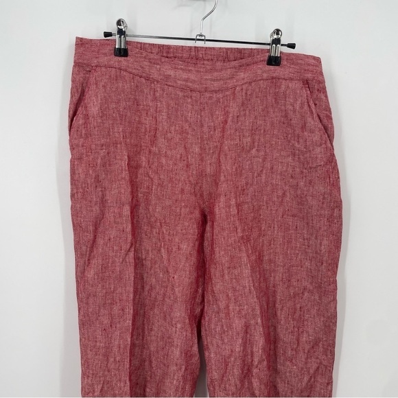 Soft Surroundings | Lecce 100% Linen Wide Leg Pants in Red petite medium - Picture 2 of 7